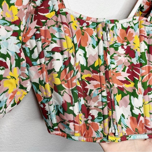 New Corset Story Fern Floral Explosion Cropped Corset with Puff Sleeves $259.50 - Picture 5 of 10